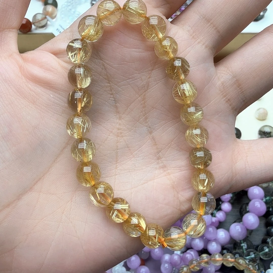 水晶手链未镶嵌净体金发晶8.3mm