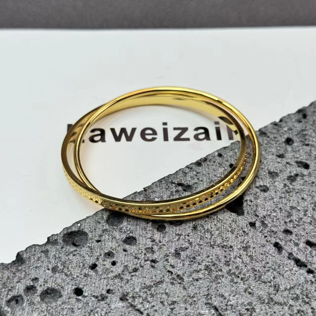 17695亮面龙鳞双环手镯女