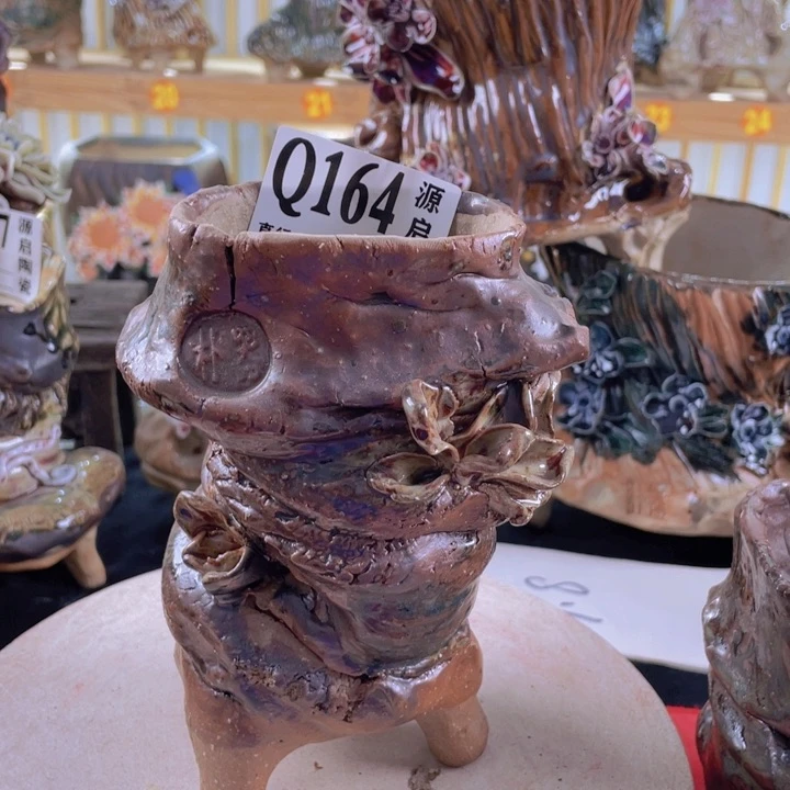 紫砂花盆景德镇陶瓷164瑕疵