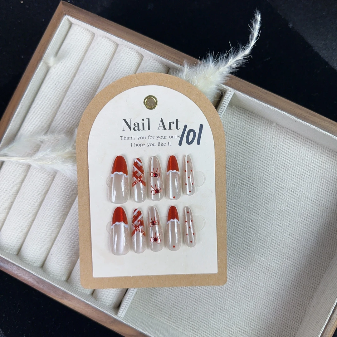 爆款奢华高颜值穿戴甲2024火爆款秋冬高级感显白时尚轻奢美甲 101