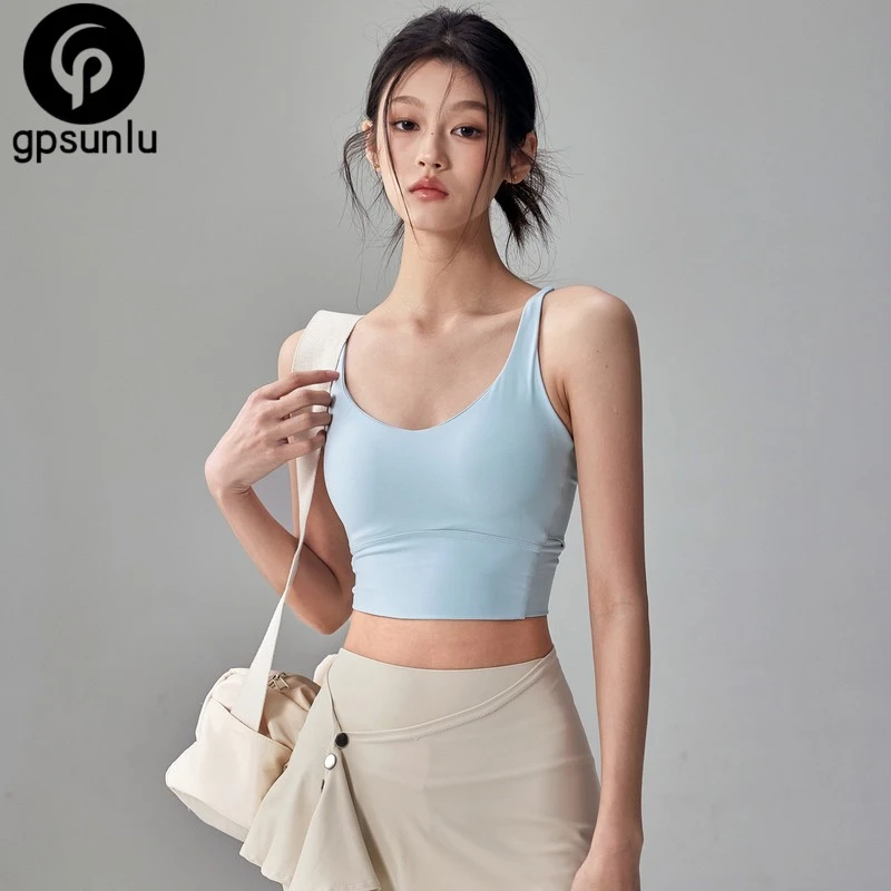 GPSUNLU美背运动内衣一体式防震聚拢瑜伽背心外穿普拉提跑步文胸