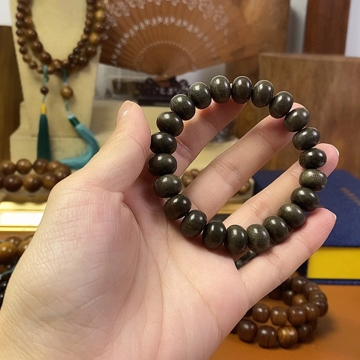 檀香木老山檀香阴沉9-12算盘珠手串