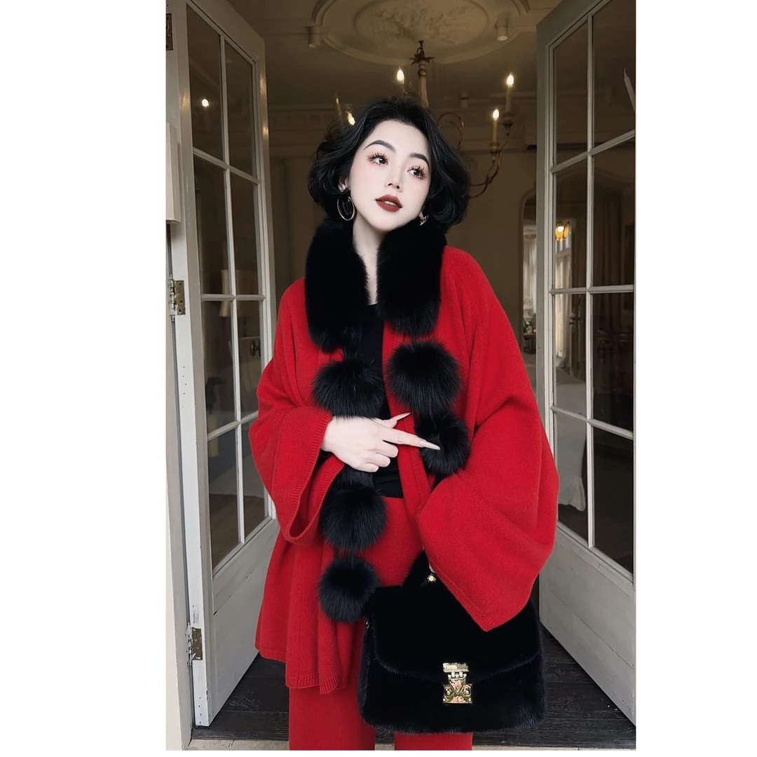 LYXJ【迷迭玫瑰】秋冬时尚小众设计针织外套+裤子两件套12889