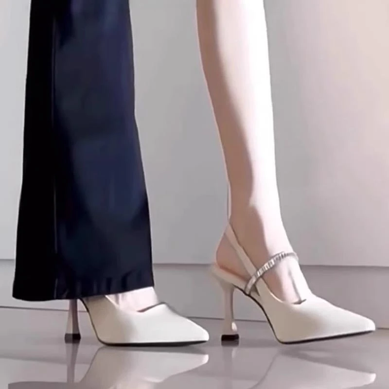 【FBZN官方正品】米白色凉鞋小众高级感法式细跟高跟鞋女2025夏季