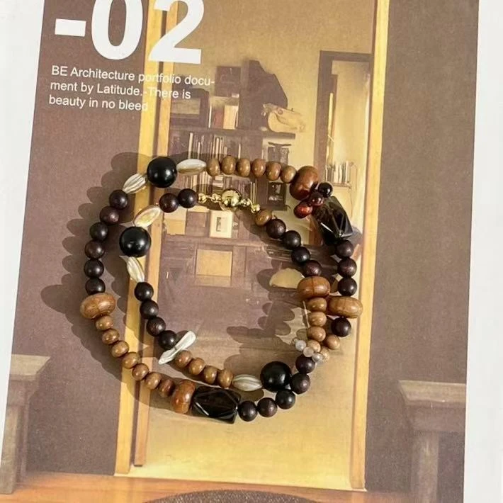 合金项链 Loosen Up【许愿檀木项链】tianran珍珠茶晶颈链镀18K金