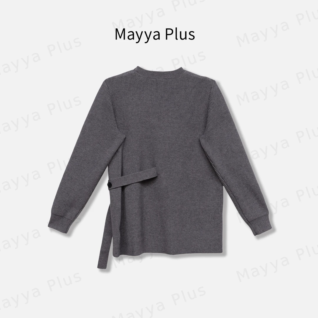 【秀场比例】Mayya Plus麦芽定制秋冬季流光风针织显瘦上衣32546182