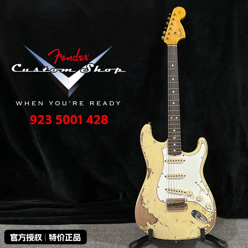 FENDER芬达芬德电吉他CustomShop9235001428重度做旧-仿旧复古白