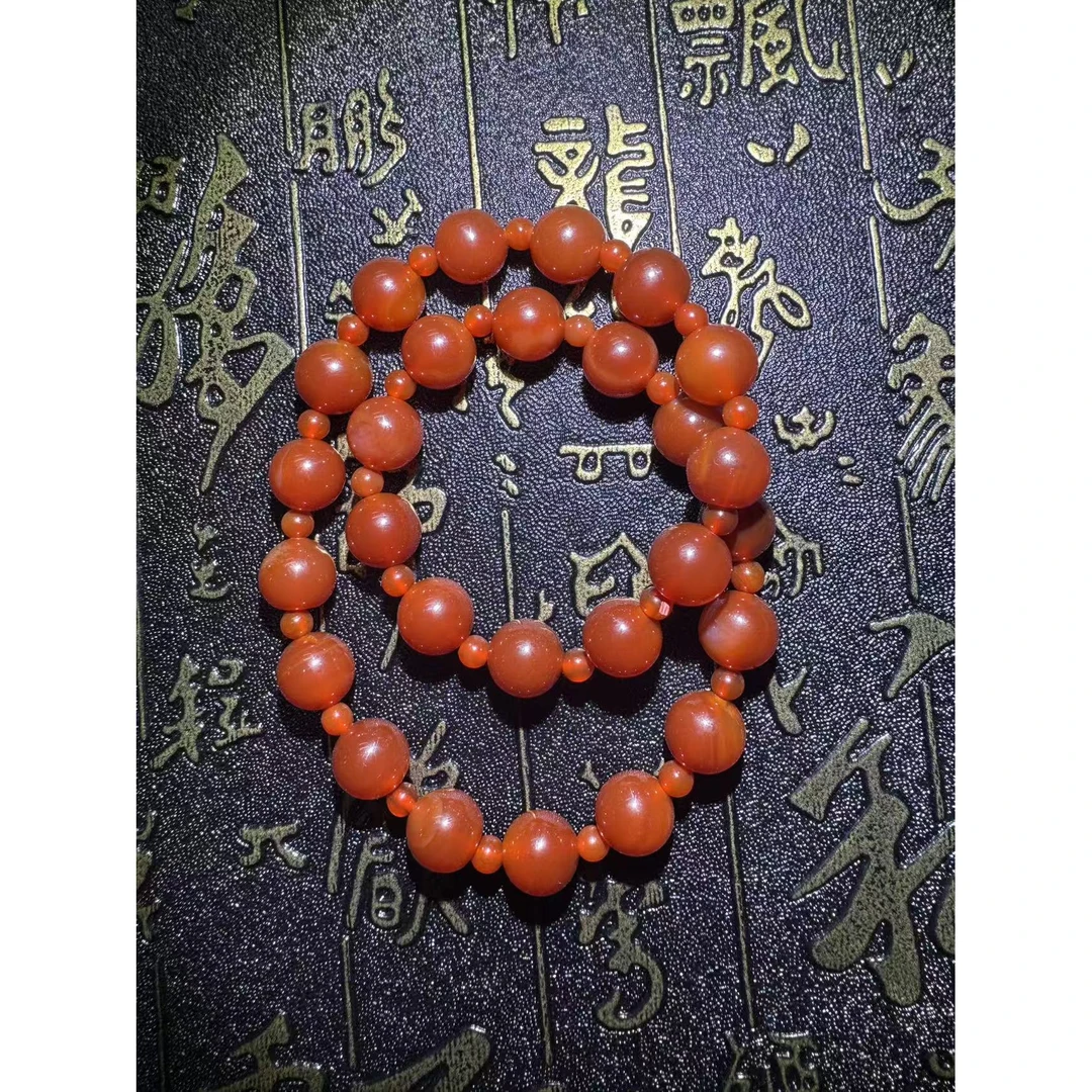 玛瑙精品双圈手串M34