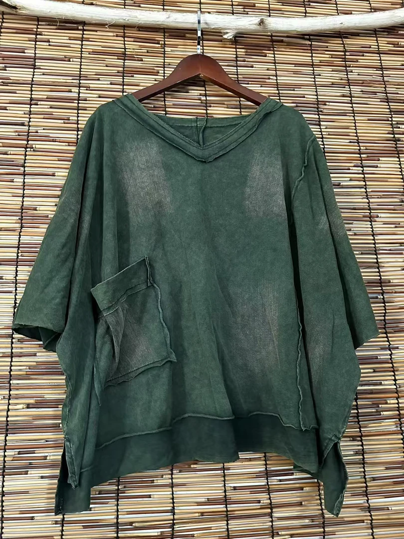 新款时尚休闲文艺宽松百搭夏季女士短袖（衣长57胸围165）