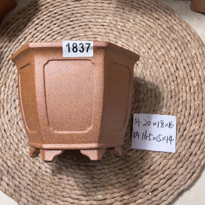 花盆紫砂  特惠柴烧窑宝内奎宫灯六方1837