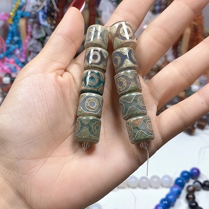 玛瑙/玉髓未镶嵌珠宝半成品玛瑙天珠卡14mm10颗