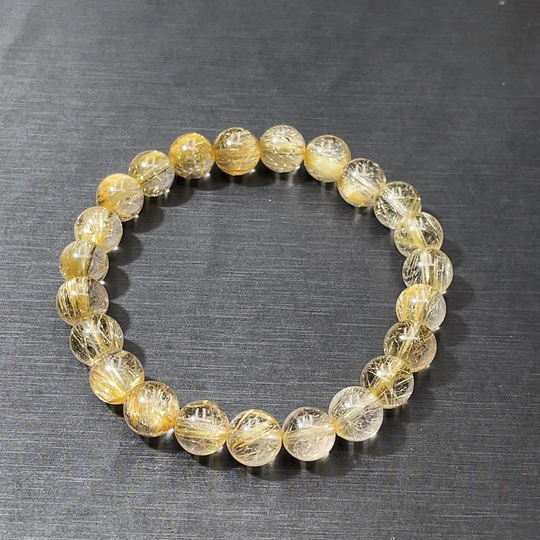 仙***仙未镶嵌发晶手串金发晶