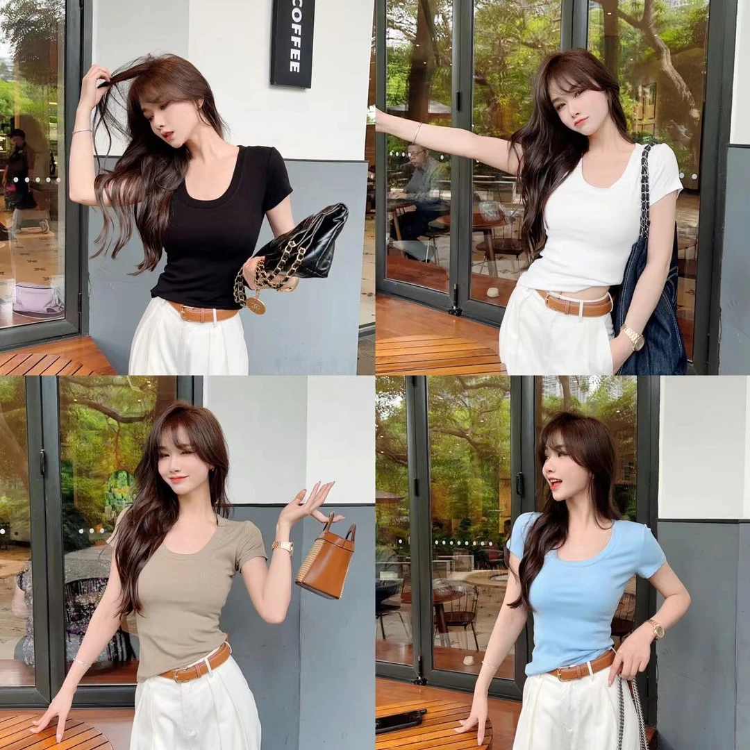 《基础系天花板》U领针织T恤（衣长53cm）