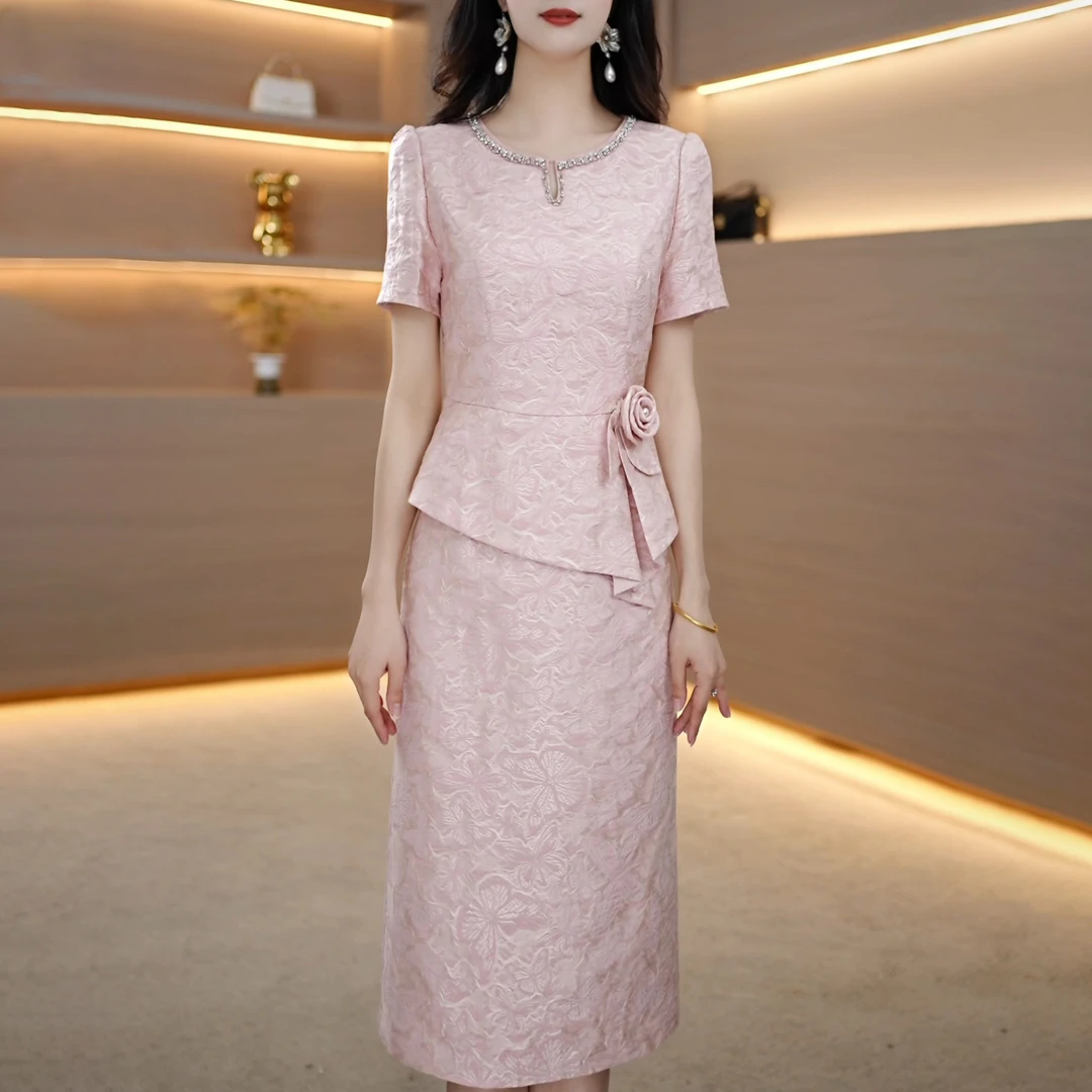 2025早春新款A2691气质遮肉显瘦大码连衣裙女修身女装连衣裙