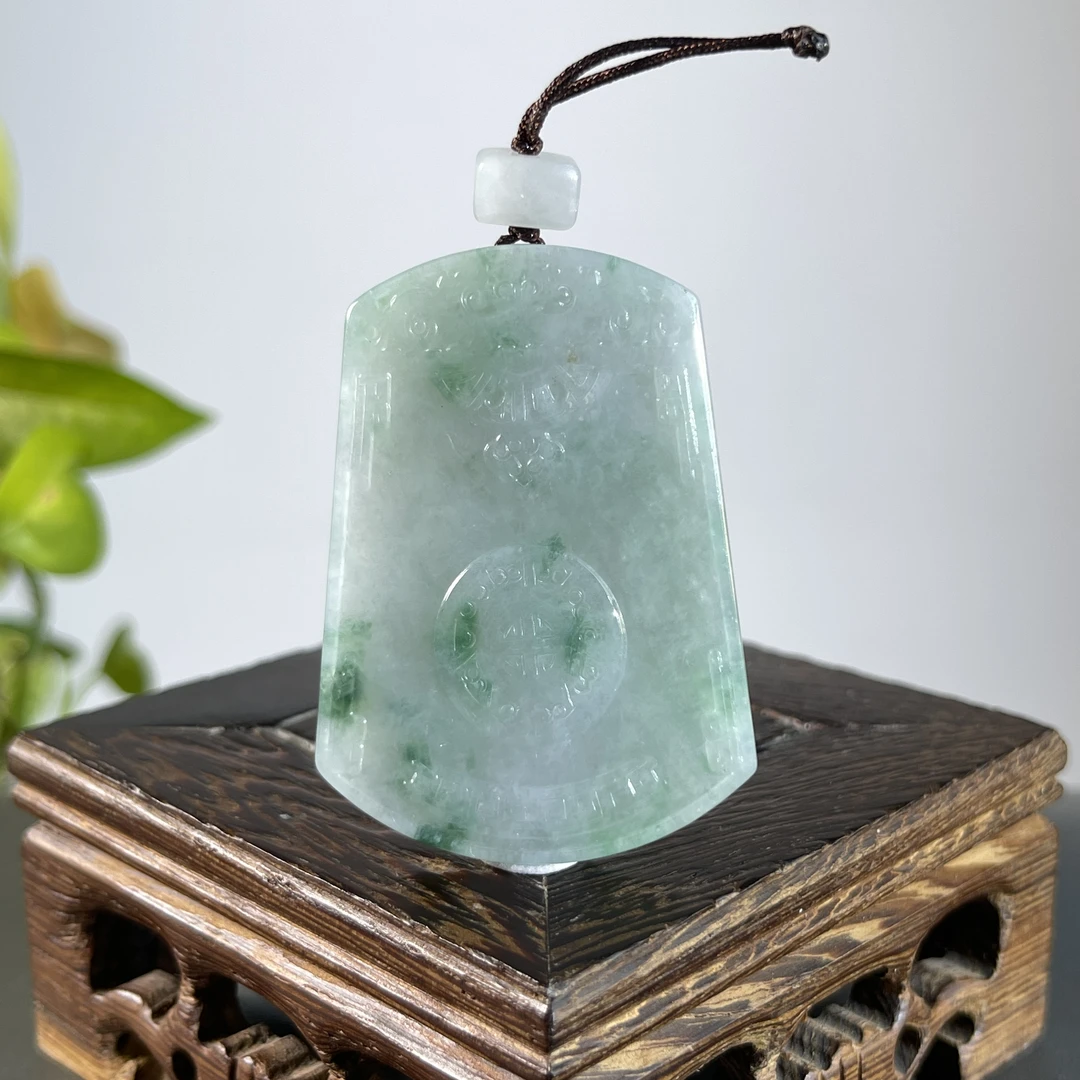 JGB13-46   天然缅甸A货翡翠  仿古牌