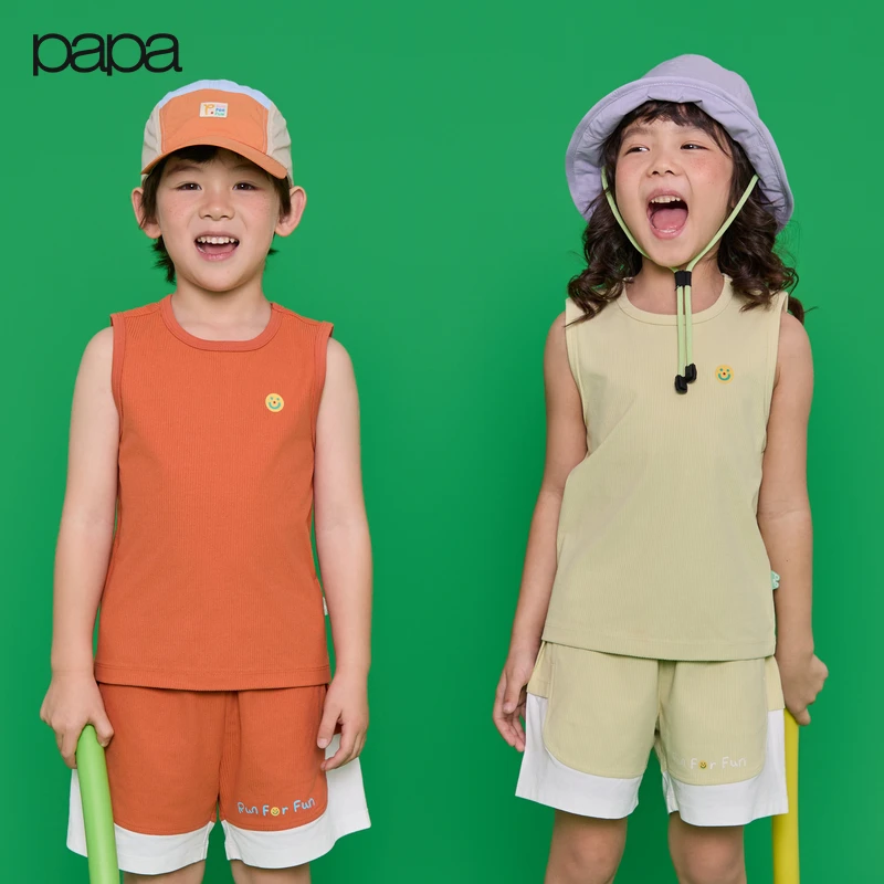 【商场同款】papa爬爬夏季儿童凉感防晒背心不易变形无袖套装