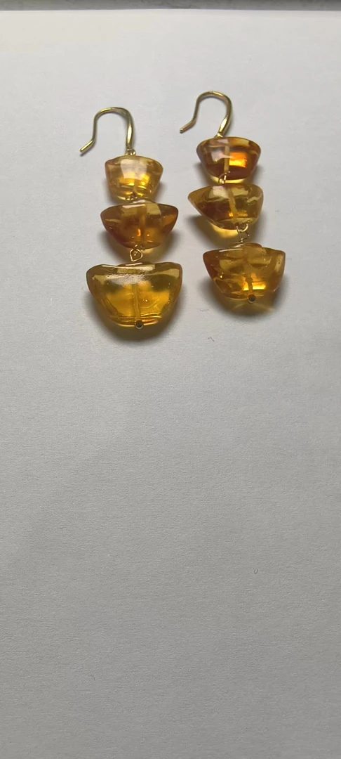 天然花珀耳饰多样发货葫芦造型独特设计