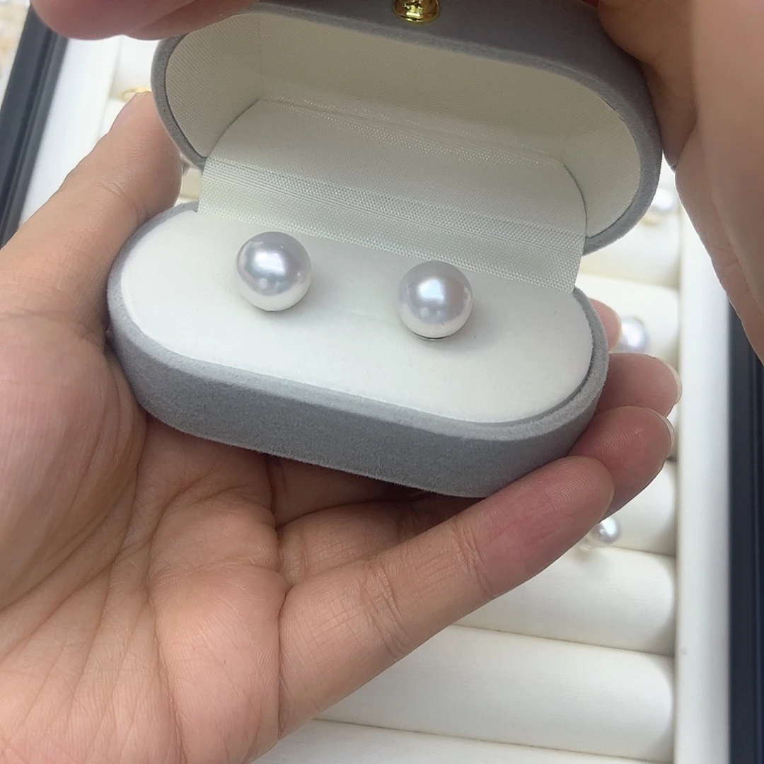 淡水珍珠耳饰银S925镶嵌