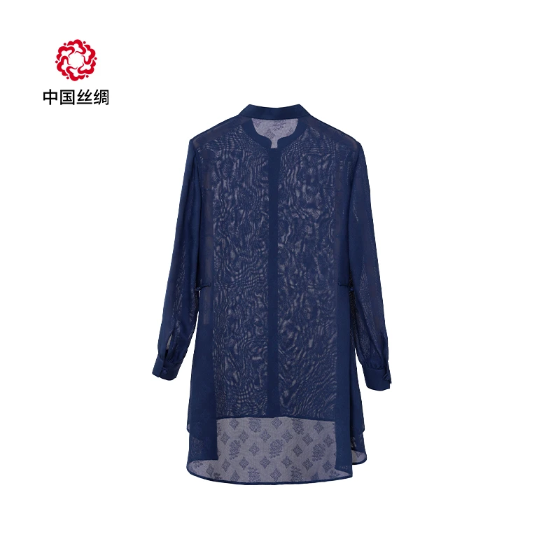 中国丝绸隆鹊 【 如意茶花花罗】夏季新款上衣百搭休闲高档女装