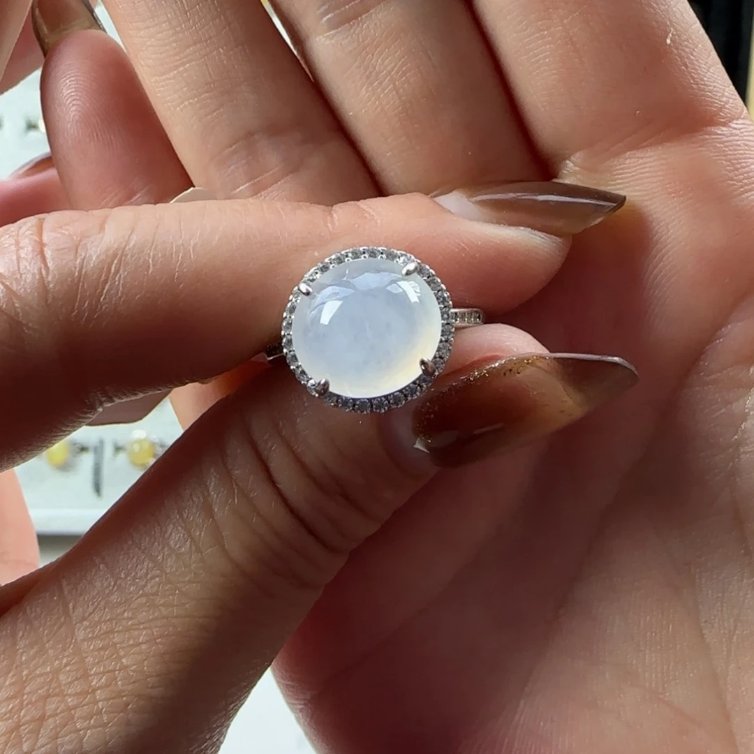 翡翠银S925镶嵌戒指