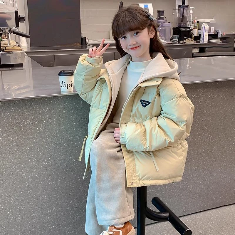 巴拉女童棉服加厚冬装新款洋派儿童冬季外套儿童加厚保暖棉服