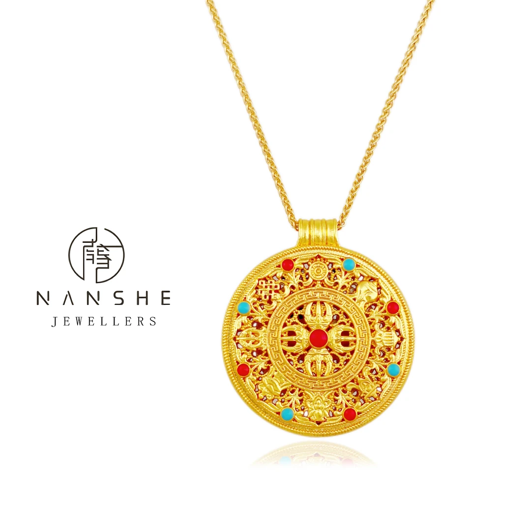 NANSHE/南奢 新中式如意八宝圆盘项链 L858