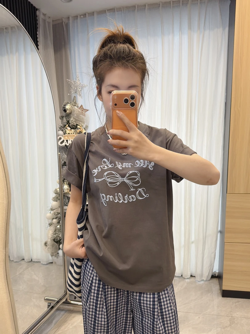 【love】十三行夏东大门ins百搭减龄宽松显瘦韩系印花短袖T恤