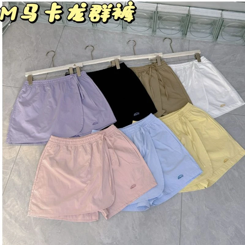 5152【马卡龙裙裤】Y韩系EM刺绣裙裤百搭显瘦A字短裤梭织面料短裤女