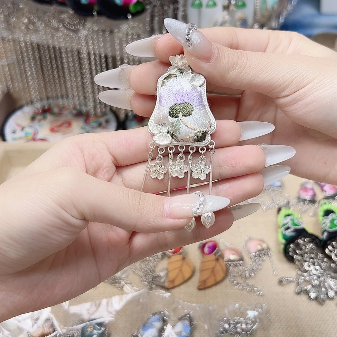 核桃手串/手链刺绣耳环