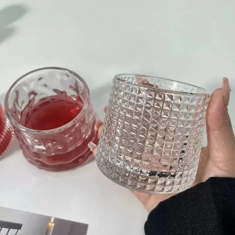 杯小清新宽口款高脚款易清洗酒杯喝水杯饮料杯冰川纹