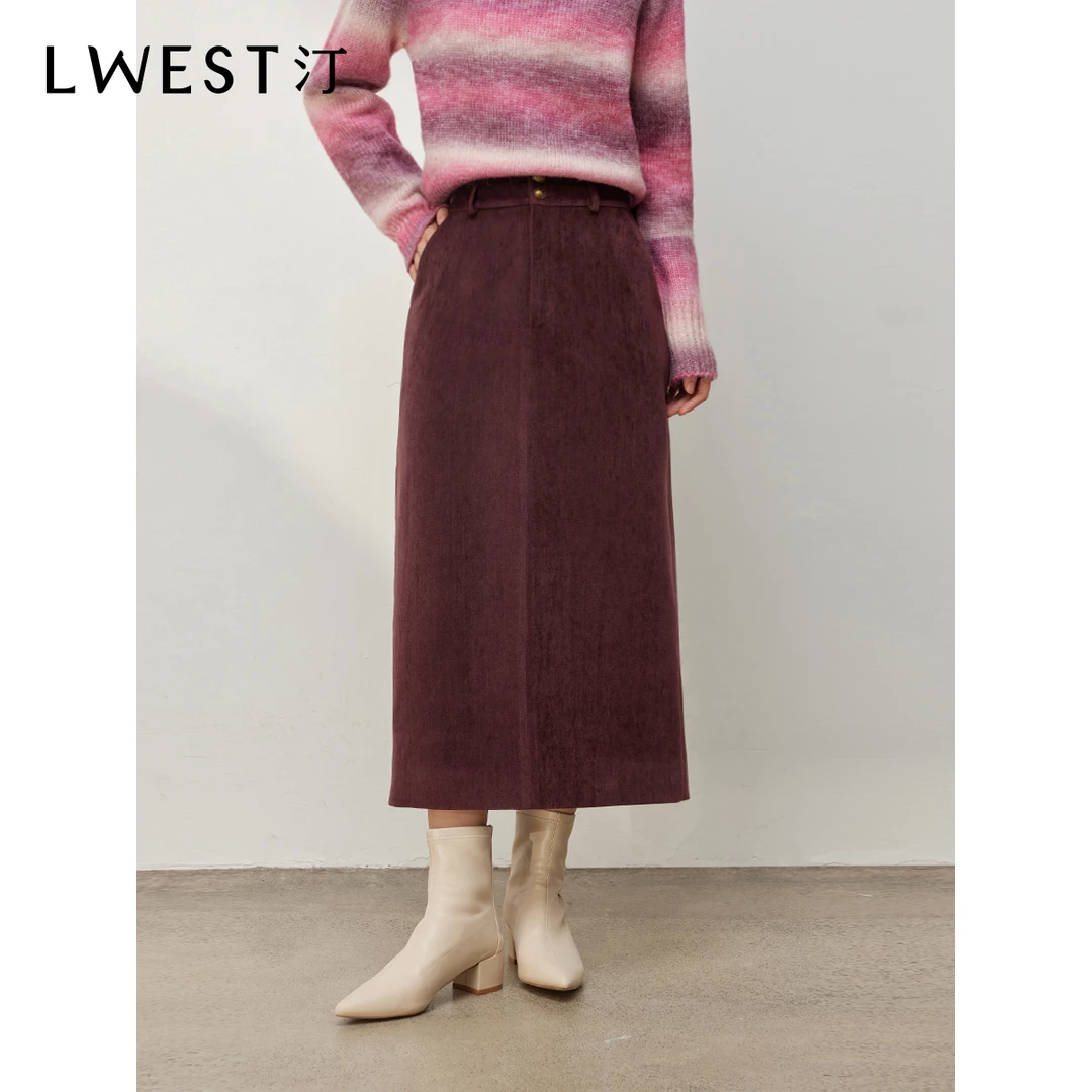【达人专属】朗文斯汀显瘦中长款高腰直筒半身裙DTYQ4510A22005