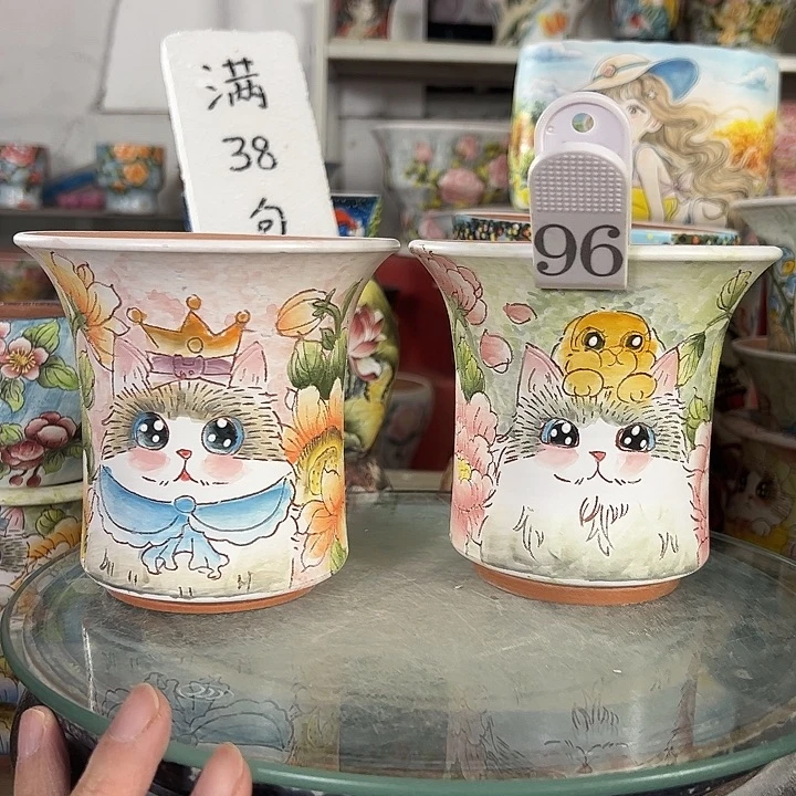 满38包邮 景德镇幸运花盆