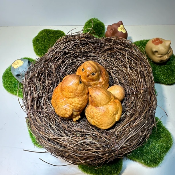 崖柏幸福一家亲摆件-564004