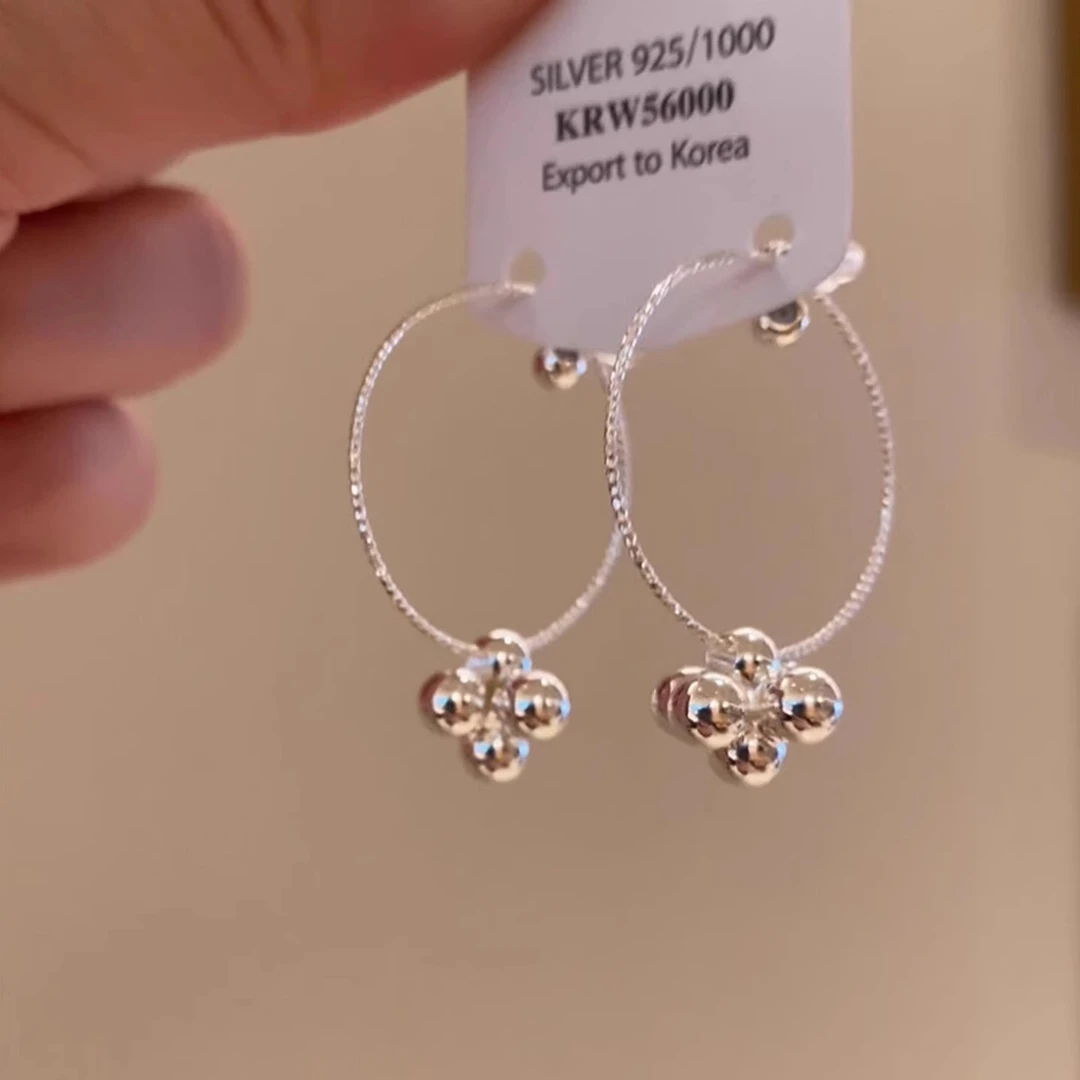 铜合金耳饰 花球耳环女高级感耳钉独特夸张耳圈百搭耳饰轻奢小众