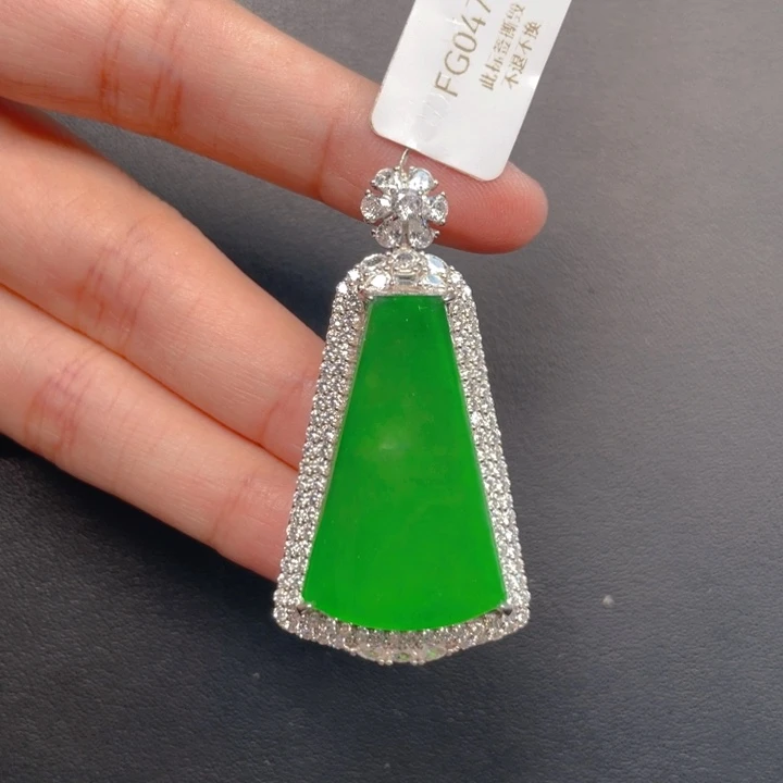 翡翠银S925镶嵌吊坠(不含链)