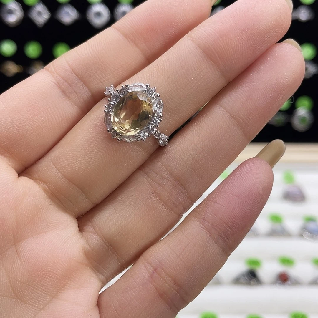 美***芙托帕石戒指银S925镶嵌