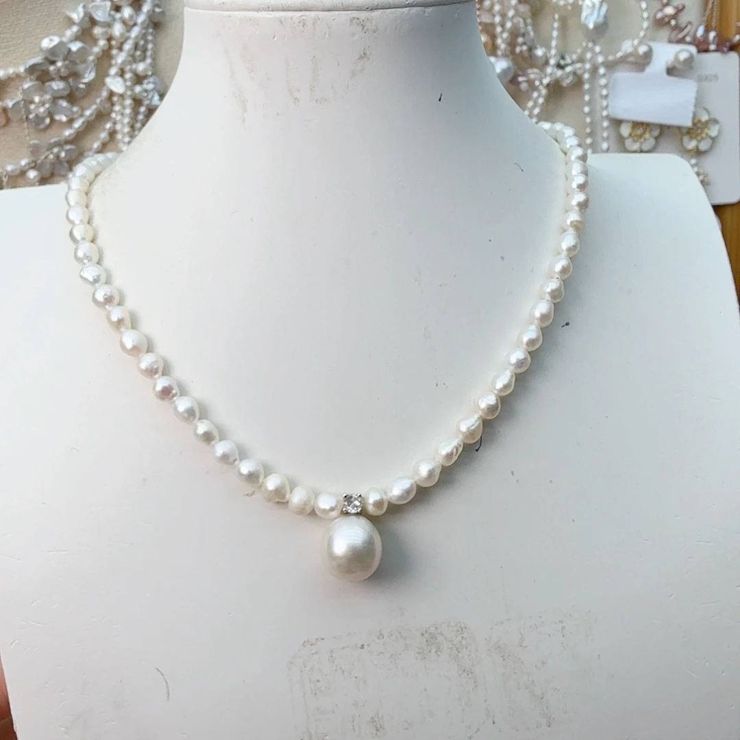 未镶嵌颈饰淡水珍珠