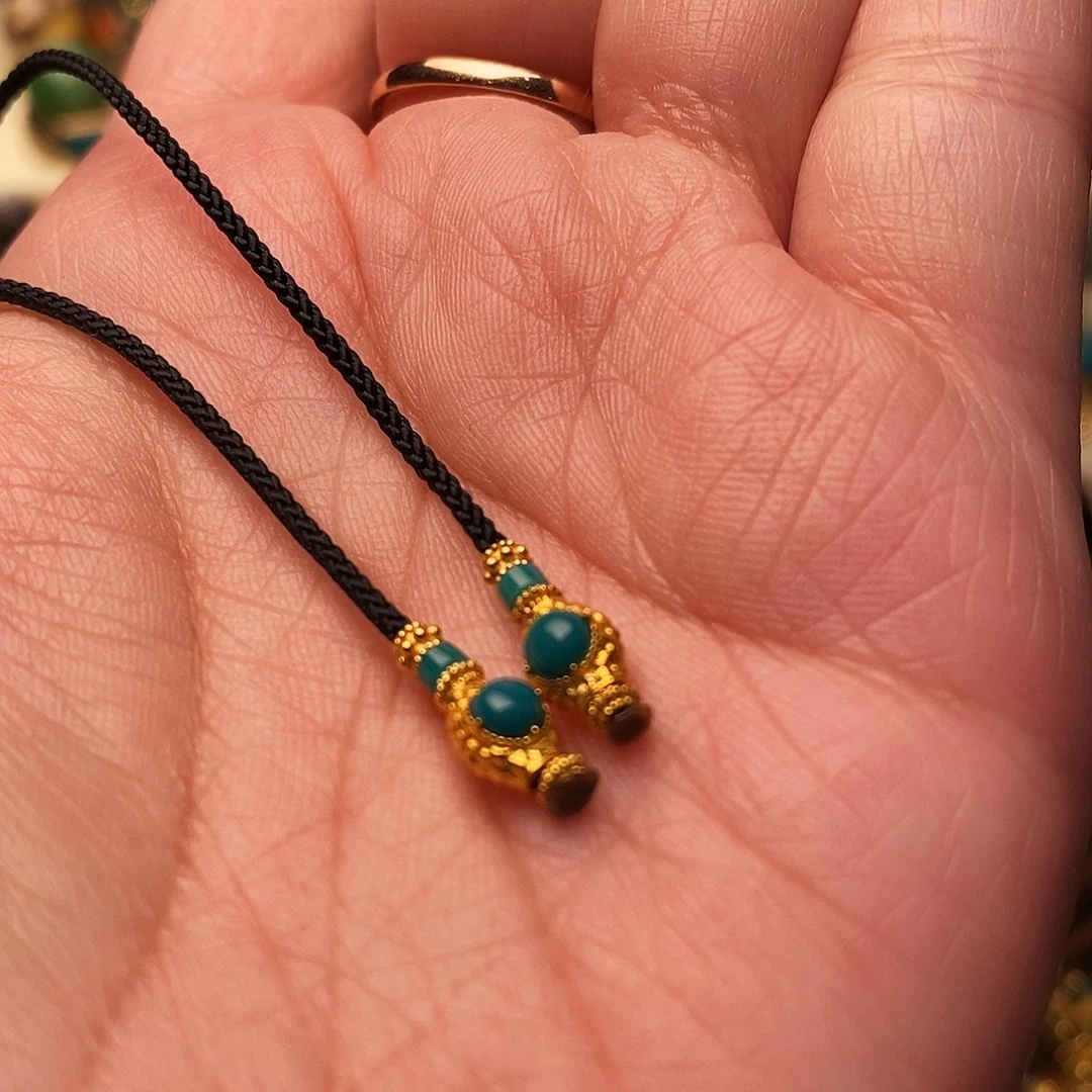 绿松石18K金镶嵌配饰