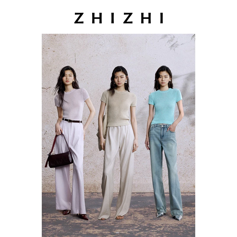致知 三台 针织上衣女2025新款镂空透气亲肤穿搭ZZ2EMKZT011