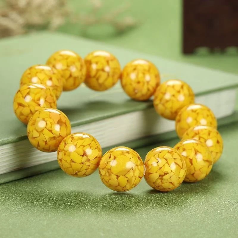 含辰砂工艺品晶体砂14mm朱砂手串xh1005国风新中式