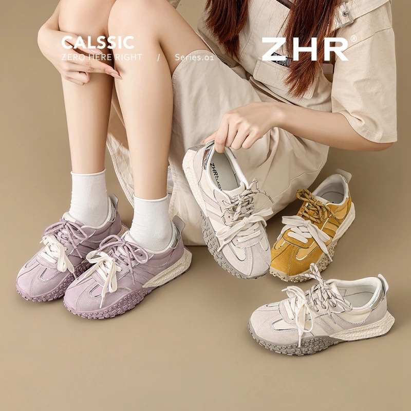 ZHR/则则鞋子女ins潮牌百搭软底增高秋季厚底德训鞋女款休闲女鞋
