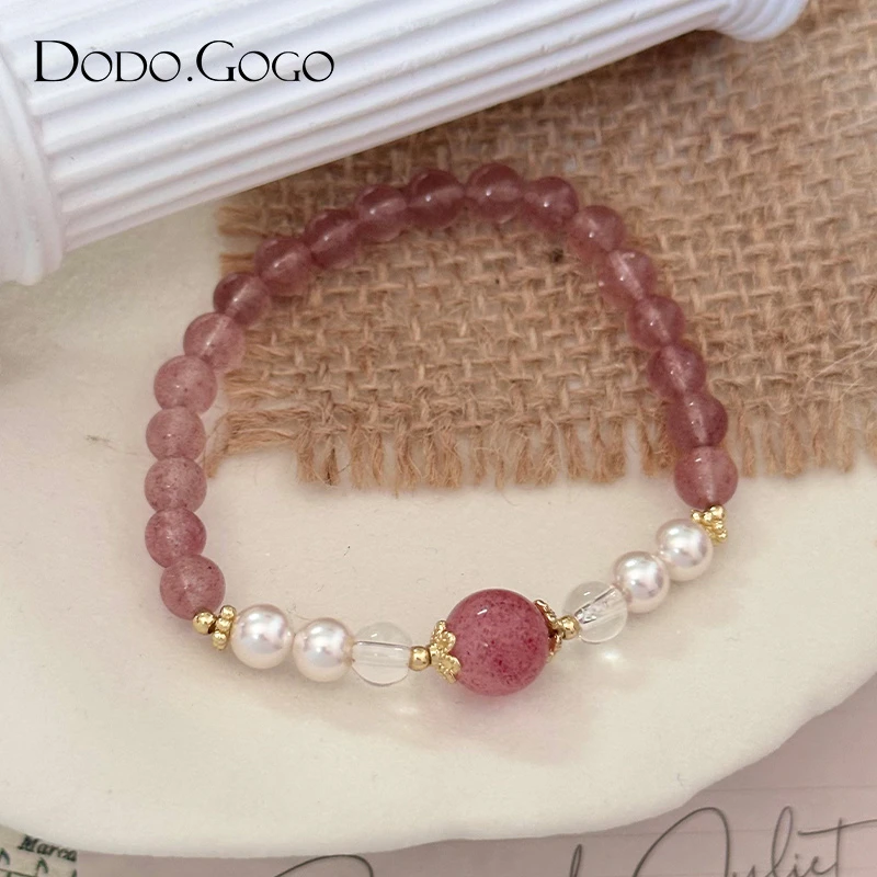 DODOGOGO 非金属仿珍珠手链 温柔手工手串气质时尚百搭清新串珠女