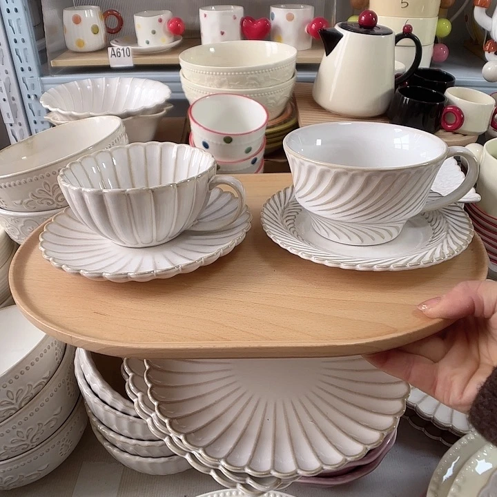 瓷片瑕疵特价陶瓷咖啡杯碟