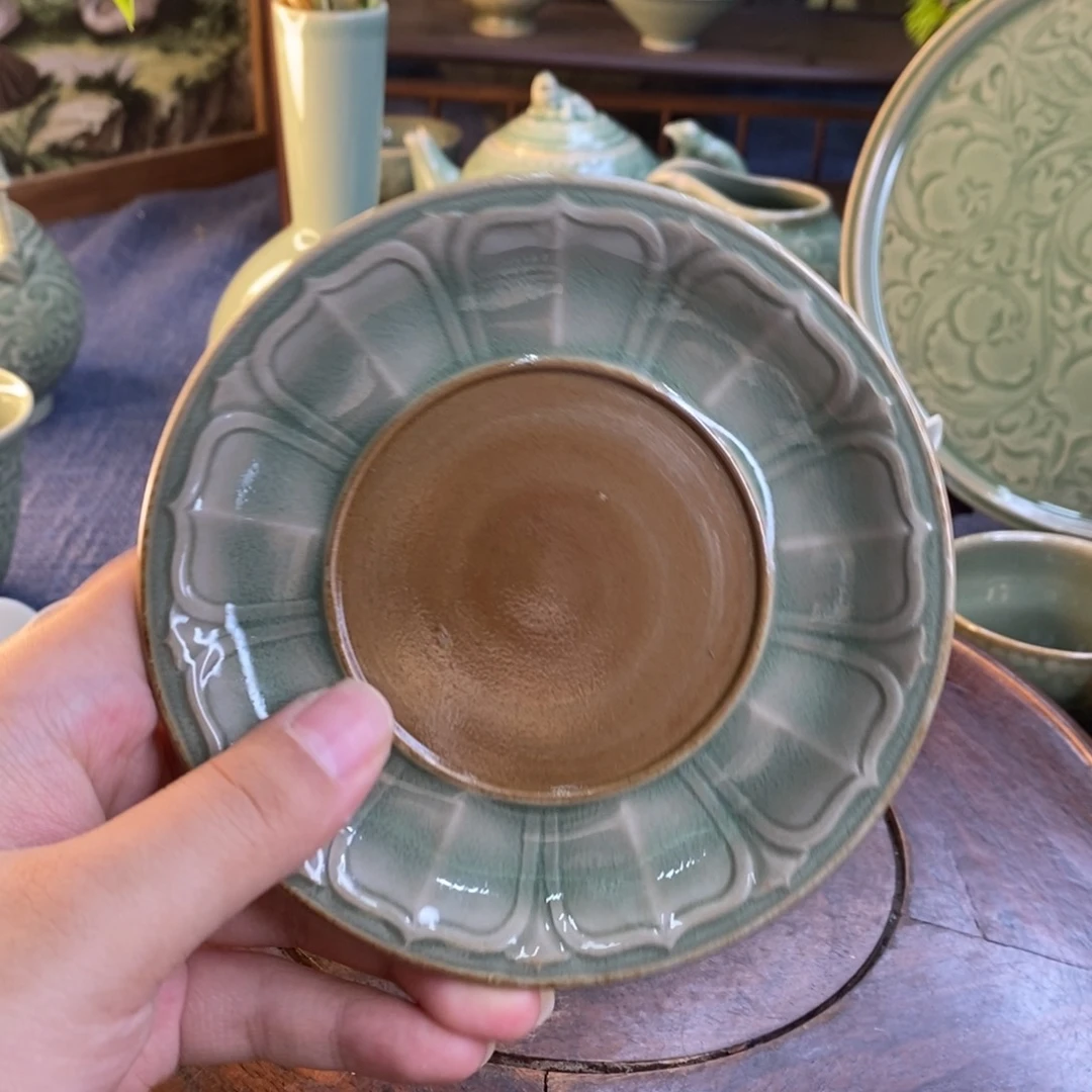 手工莲瓣杯托1微瑕开片