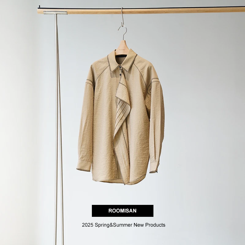 ROOMISAN【25SS/复古明线刺绣干丝长袖衬衣】25035