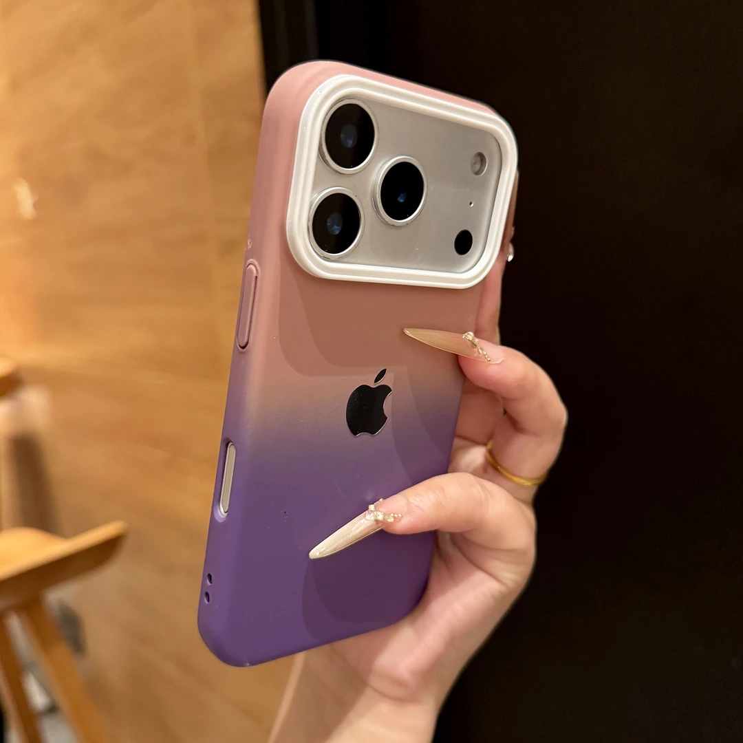 高级简约肤感渐变适用苹果17promax手机壳16pro新款15promax防摔