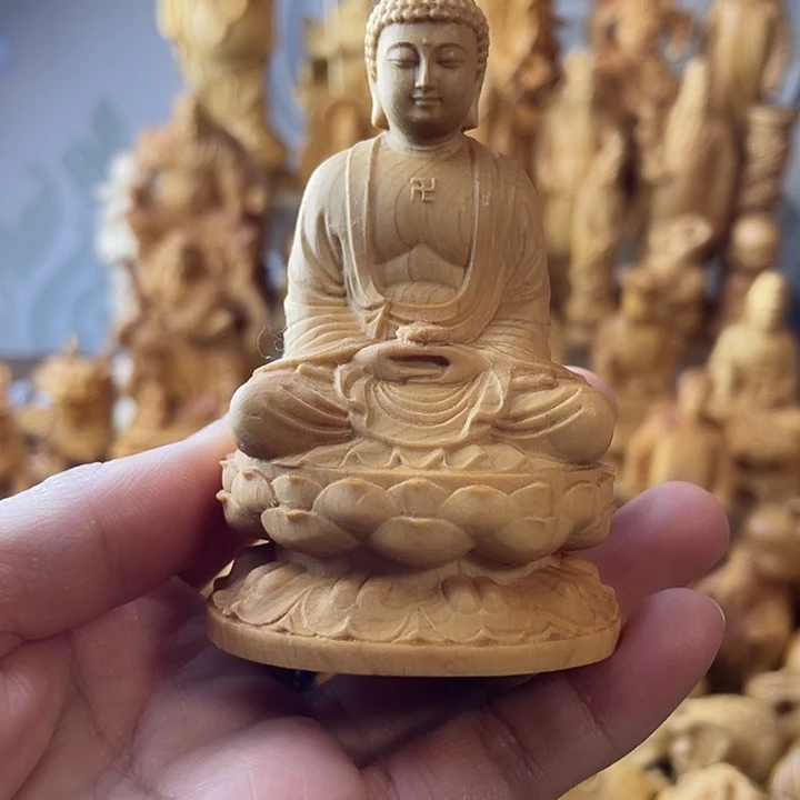 柏木（崖柏）崖柏大日如来高8公分