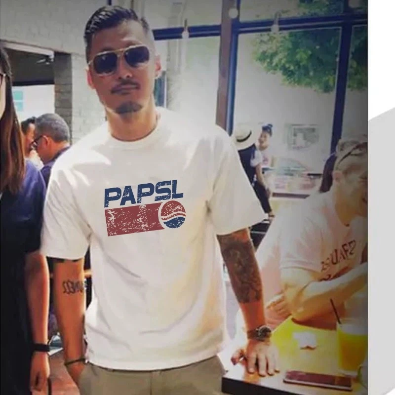 余文乐2025新款夏季潮牌短袖t恤男大码宽松圆领纯棉半袖白打底衫