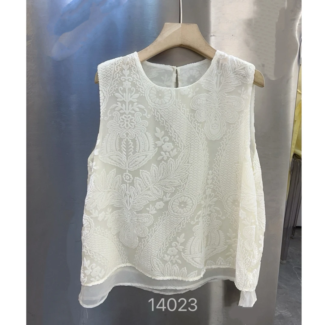 14023  WANGDAN  新款重工提花假两件背心