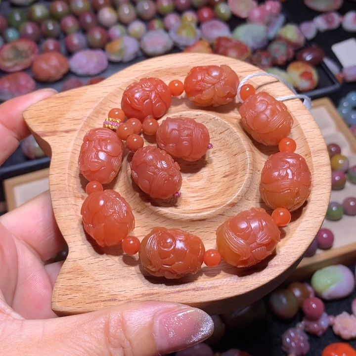 玛瑙/玉髓未镶嵌手串盐源玛瑙